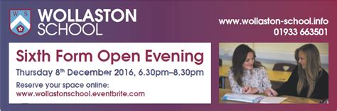 Sixth Form Open Evening Wollaston School