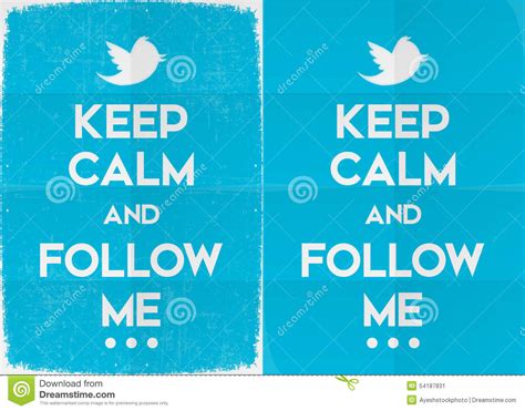 Keep Calm And Follow Me On Twitter Stock Illustration Image 54187831