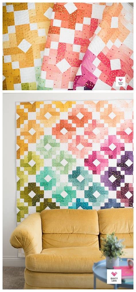 Confetti Ombre Gems Quilt Pattern A Colorful Rainbow Quilt Quilty