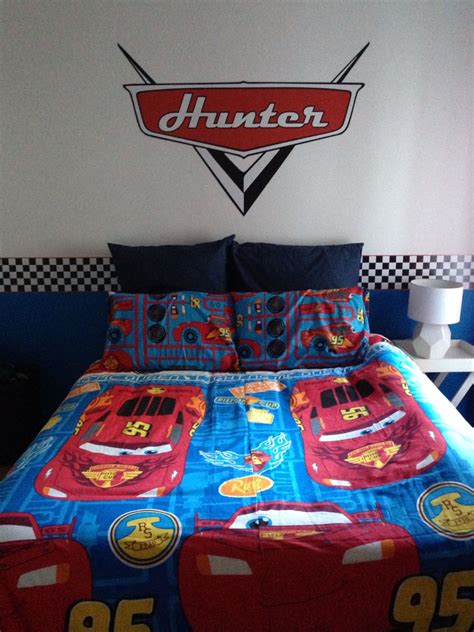 Rev up your little one's room with this disney cars 3 fast not last 4pc toddler bedding set. Disney cars theme bedroom finally complete for Hunter ...