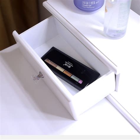 There are 3 light settings and drawer space for jewelry and makeup. Vanity Makeup Table Set with Lighted Mirror Dressing ...