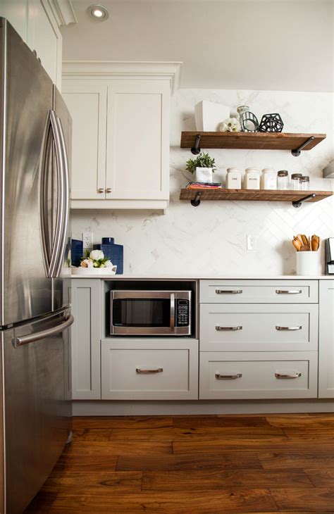 Built In Microwave Cabinet Transitional Kitchen Toronto By