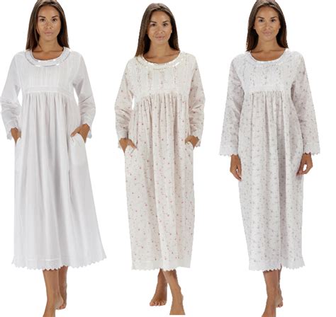 The 1 For U Nightgown 100 Cotton Womens Long Nightie Pockets