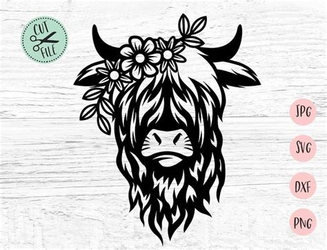 Halloween Moms Halloween Design Highland Cow Tattoo Flower On Head Silhouette Cameo Projects