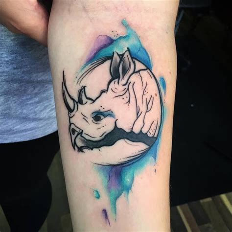 Rhino Tattoo By Beckytattoo Rhino Tattoo Rhino Tattoo Design