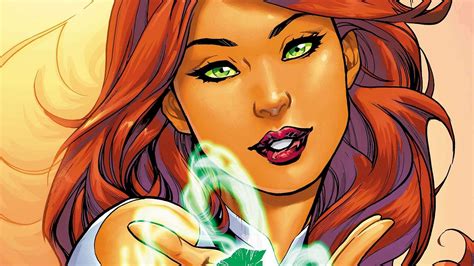 download koriand r green eyes red hair starfire dc comics dc comics comic starfire hd wallpaper
