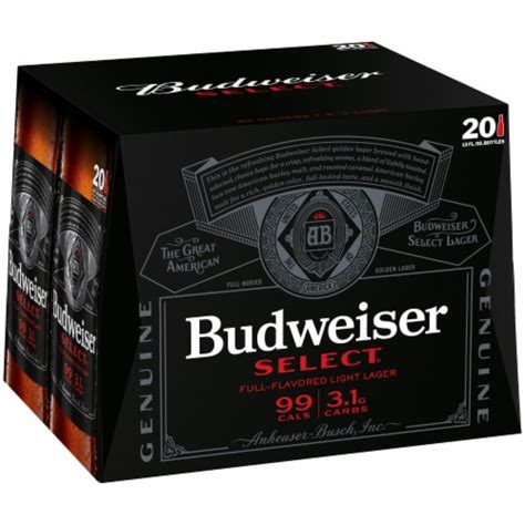 Budweiser Select Light Beer 20 Pk 12 Fl Oz Fry’s Food Stores