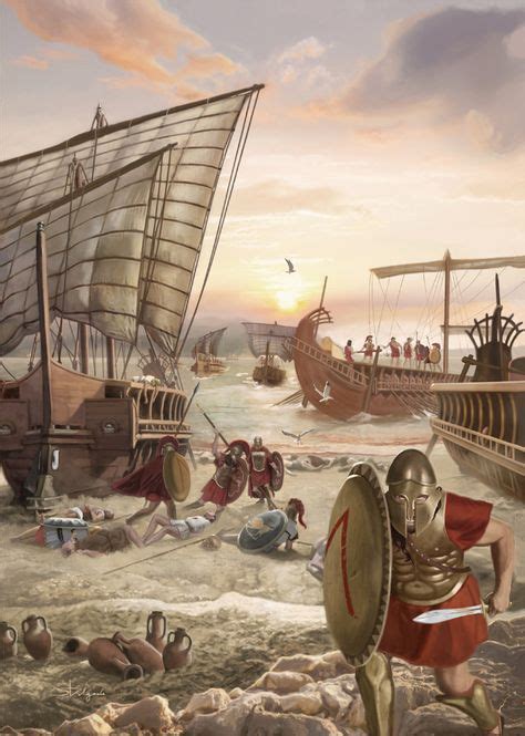 Battle Of Aegospotami 405 Bc Spartan Fleet Under Lysander Destroyed The