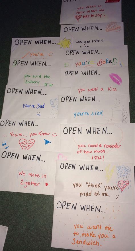 Open When Card Ideas So Cute For Valentines Day Or A Birthday Bf
