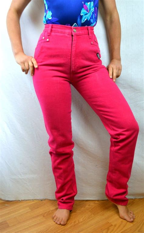 Hot Pink Vintage 80s High Waisted Rocky Mountain Western Jeans
