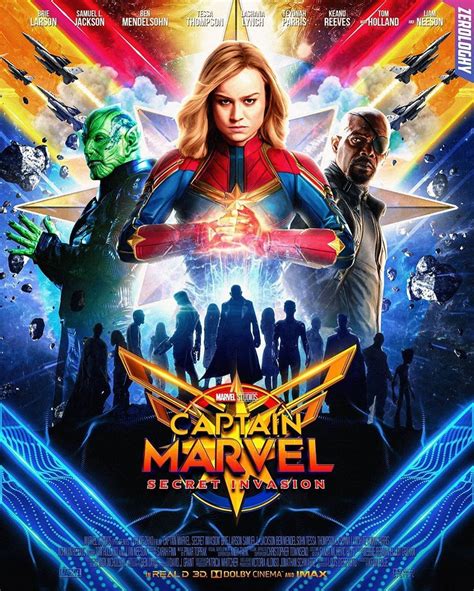 The Poster For Captain Marvel 2 Featuring Various Superheros And