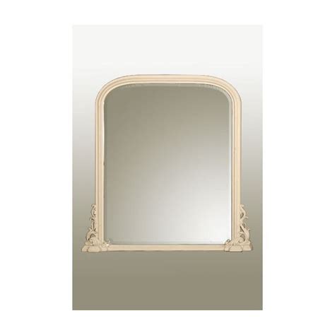 Antique French Style White Overmantle Mirror