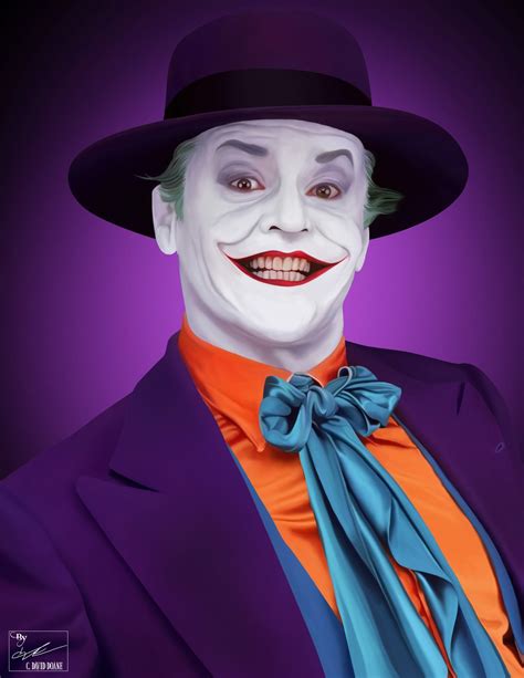 Digital Painting Of The Joker As Portrayed By Jack Nicholsen In Tim