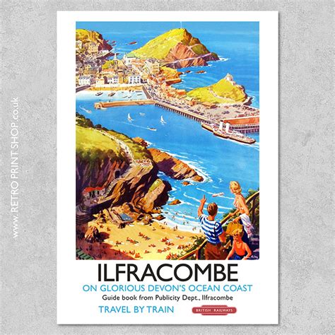 Br Ilfracombe Poster Railway Posters Retro Vintage Travel Poster