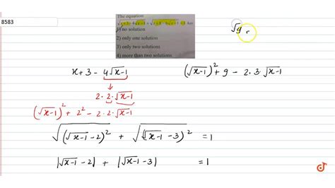 the equation `sqrt x 3 4sqrt x 1 sqrt x 8 6sqrt x 1 ` hs youtube