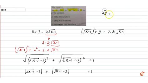 The Equation `sqrt X 3 4sqrt X 1 Sqrt X 8 6sqrt X 1 ` Hs Youtube