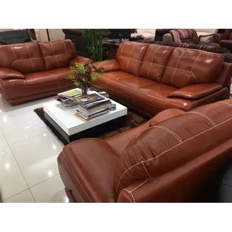 Modern Brown Living Room Leather Sofa Set Rs 65000 Set Wood Kraft