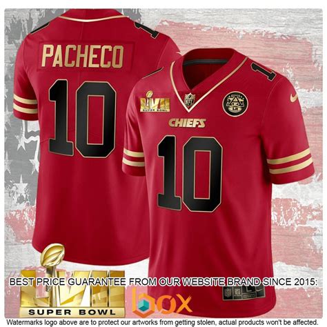 New Black Red Super Bowl Lvii Isiah Pacheco 10 Football Jersey