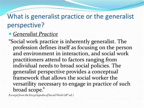 Generalist Social Work Practice Definition Sharie Ketchum