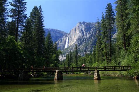 Images Merced River Bridge Yosemite National Park Usa California
