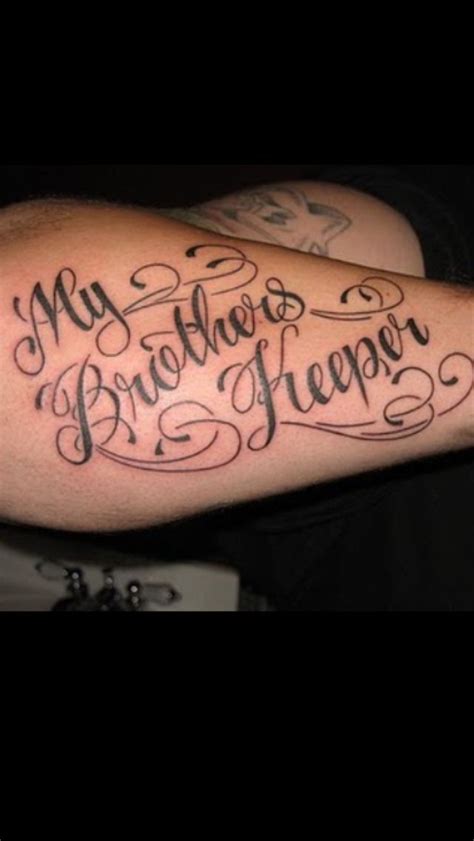 My Brothers Keeper Tattoo Fonts Cursive Brother Tattoos Tattoo