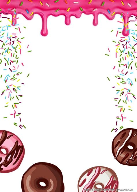 Free Printable Delicious Donuts Birthday Invitation Templates