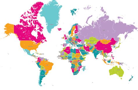 Weltkarte länder umrisse schwarz weiß weltkarte umriss. Carte Du Monde Avec Les Noms De Pays Illustration Vecteurs ...
