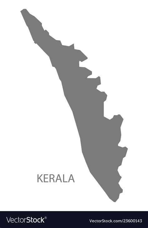 Kerala India Map Grey Royalty Free Vector Image