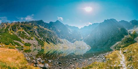 Tatra National Park Poland Lake Czarny Staw Under Rysy And Summer