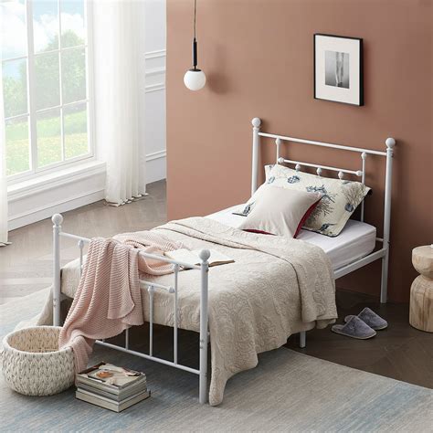Vecelo Twin Metal Platform Bed Frame Slatted Bed Baseextra Strong