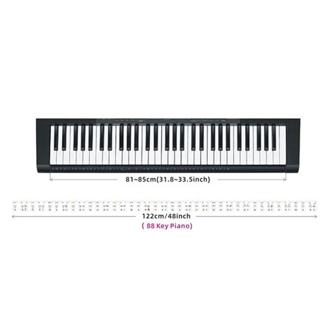 Piano Keyboard Stickers for 88 Key, Bold Large Letter Piano Stickers