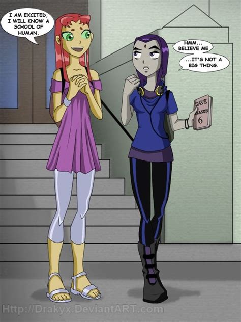 Starfire And Raven Cuteness Teen Titans 01 By ~drakyx On Deviantart