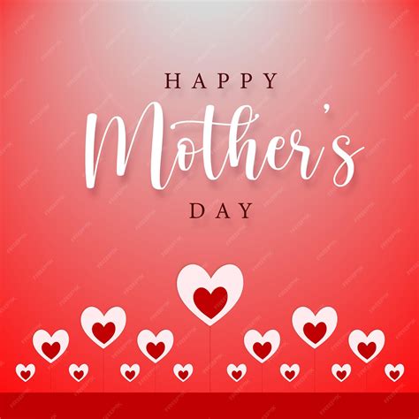 Premium Vector Happy Mothers Day Greetings Red White Background Social Media Design Banner