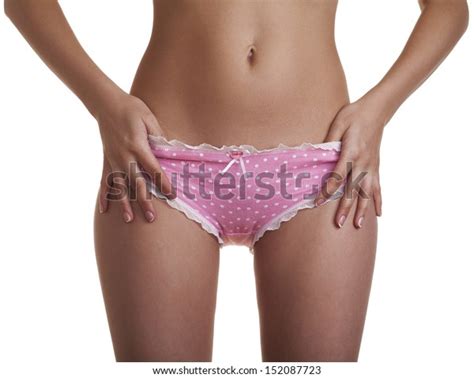 Woman Booty In Panties Isolated On White Background