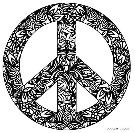 Gambar Free Printable Peace Sign Coloring Pages Cool2bkids Psychedelic