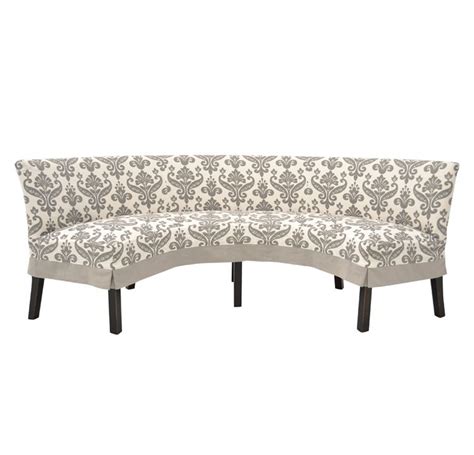Rated 5 out of 5 stars. Quatrine custom Half Circle dining bench slipcovered in a ...