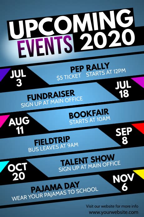 Upcoming Events Poster Template Postermywall