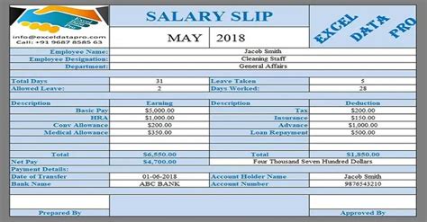 9 Ready To Use Salary Slip Excel Templates Exceldatapro Excel