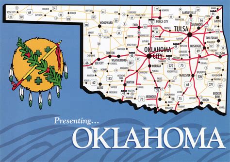 Large Map Of Oklahoma State With Roads And Highways