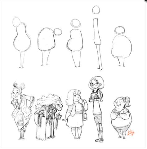 Shape Exploration Costume Design Sketch Cartoon Character Design