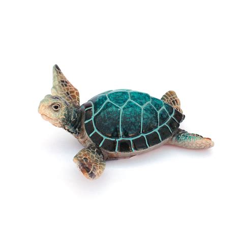 35 Blue Resin Sea Turtle Figurine Nautical Sea Decor California