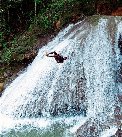 Blue Hole Waterfall Jumping In Ocho Rios Jamaica Photograph By David