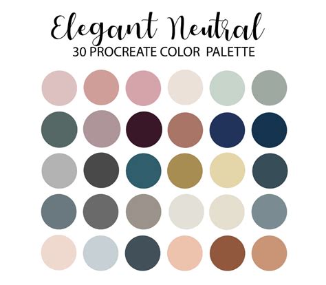 An Image Of A Color Palette With The Words Elegant Neutral 30