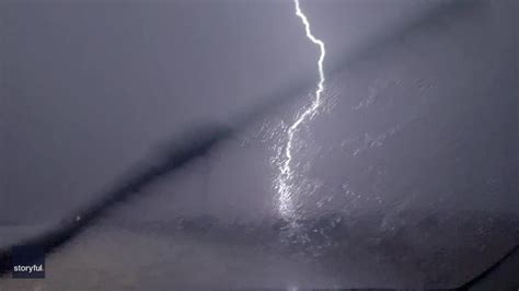 Storm Chaser Captures Close Range Lightning Strike In Texas