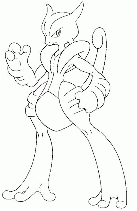 Mega Pokemon Coloring Pages Mewtwo Justindrew