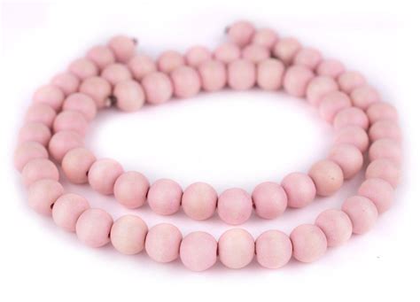 Pink Round Natural Wood Beads 14mm The Bead Chest
