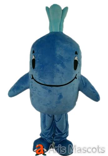 Giant Whale Mascot Costume Full Body Blue Whale Plush Outfit Ocean