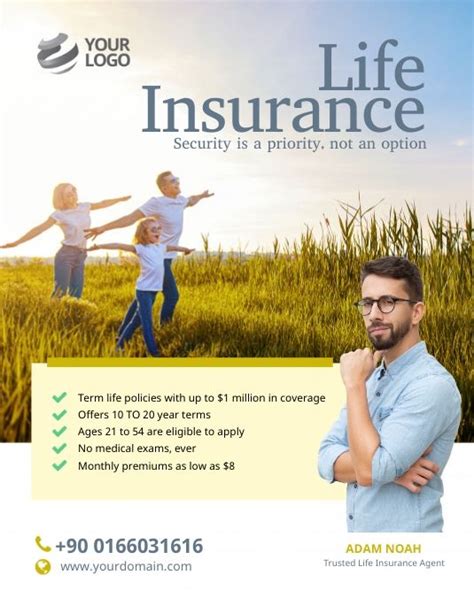 Life Insurance Flyer Poster Postermywall Life Insurance Marketing