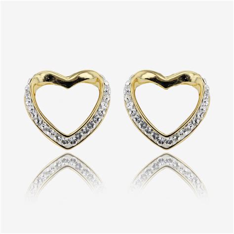 Petra Heart Earrings Made With Swarovski Crystals At Warren James