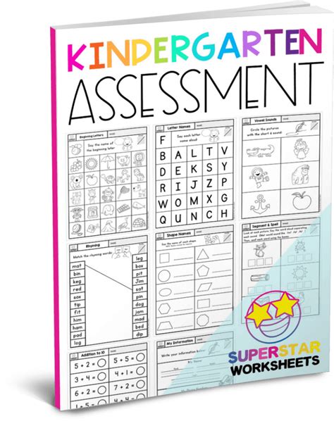 Kindergarten Assessment Worksheets Superstar Worksheets